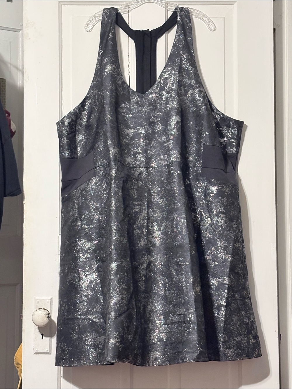 MBLM by Tess Holliday Size 30 Navy Blue Silver Metallic Fit & Flare Dress
